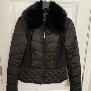 White House Black Market Winter Jacket w/ Faux Fur